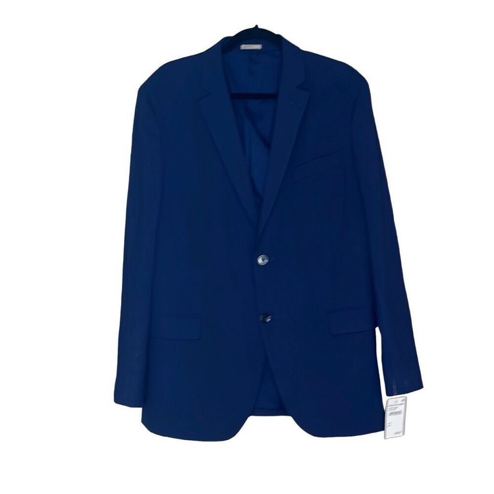 Nordstrom Rack 44R Slim Fit Suit Jacket Iris Blue Pockets Two Button NWT Office‎